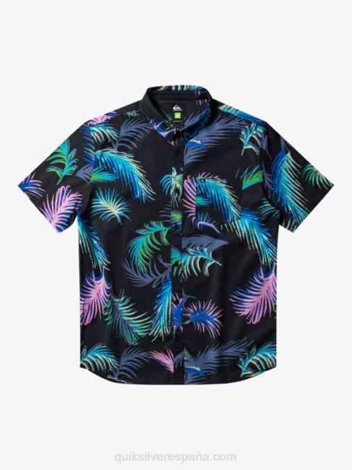 falla tropical negra camisa de manga corta con falla tropical D6T4D551 hombres Quiksilver