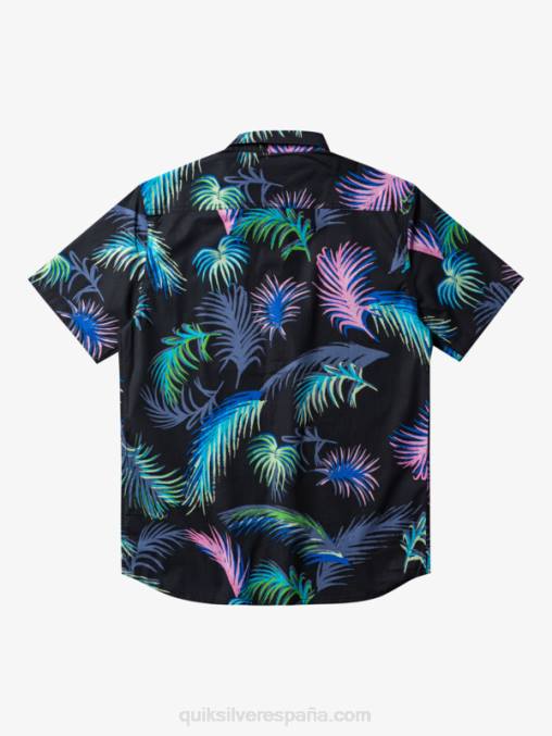 falla tropical negra camisa de manga corta con falla tropical D6T4D551 hombres Quiksilver
