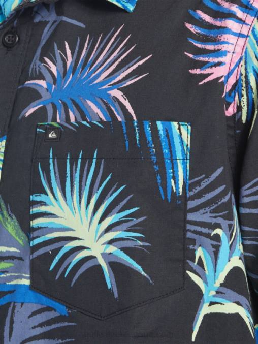 falla tropical negra camisa de manga corta con falla tropical D6T4D551 hombres Quiksilver