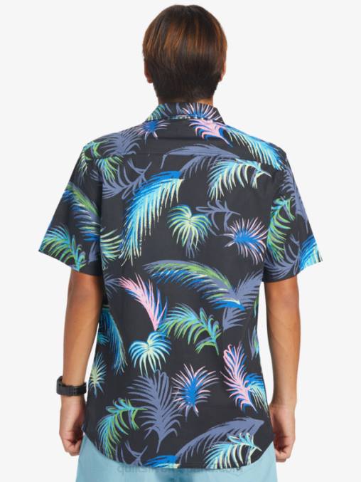 falla tropical negra camisa de manga corta con falla tropical D6T4D551 hombres Quiksilver