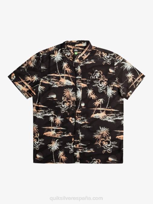 flujo de aire negro camisa de manga corta con flujo de aire D6T4D1369 hombres Quiksilver