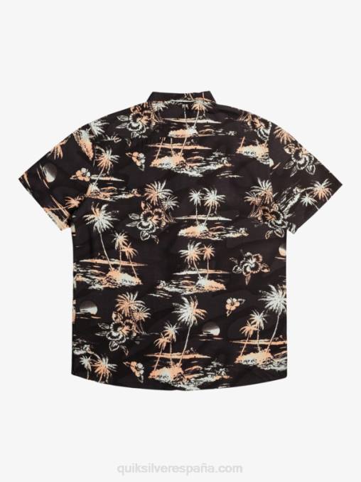flujo de aire negro camisa de manga corta con flujo de aire D6T4D1369 hombres Quiksilver