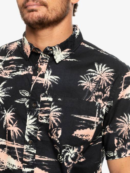 flujo de aire negro camisa de manga corta con flujo de aire D6T4D1369 hombres Quiksilver