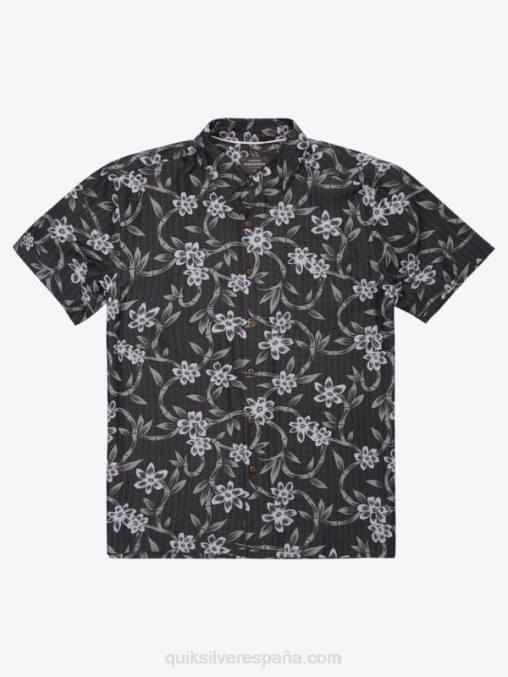 flujo torcido negro camisa de manga corta con flujo retorcido de waterman D6T4D1352 hombres Quiksilver