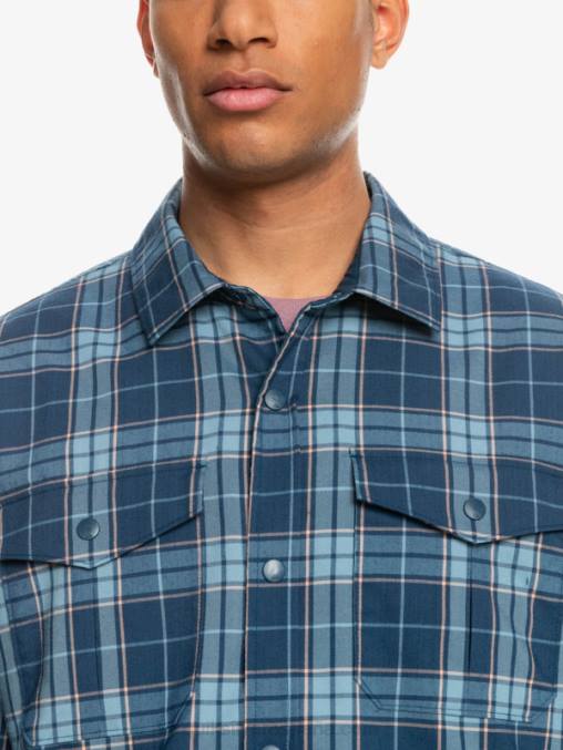 insignia azul escalada libre camisa de franela reversible con aislamiento de escalada libre D6T4D1702 hombres Quiksilver