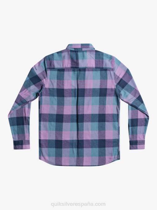 insignia azul madre mosca camisa de franela de manga larga motherfly D6T4D1572 hombres Quiksilver