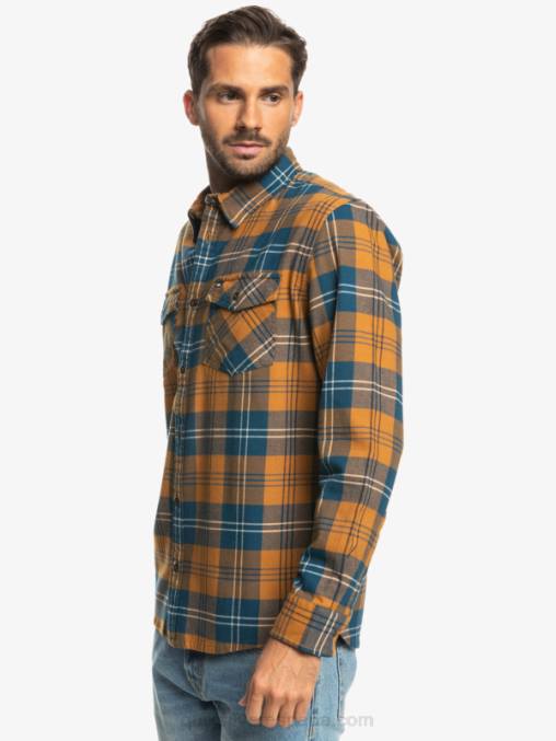 liebre de azúcar moreno camisa harelaw stretch manga larga D6T4D1508 hombres Quiksilver