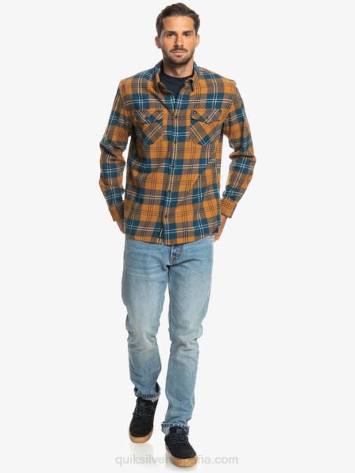 liebre de azúcar moreno camisa harelaw stretch manga larga D6T4D1508 hombres Quiksilver