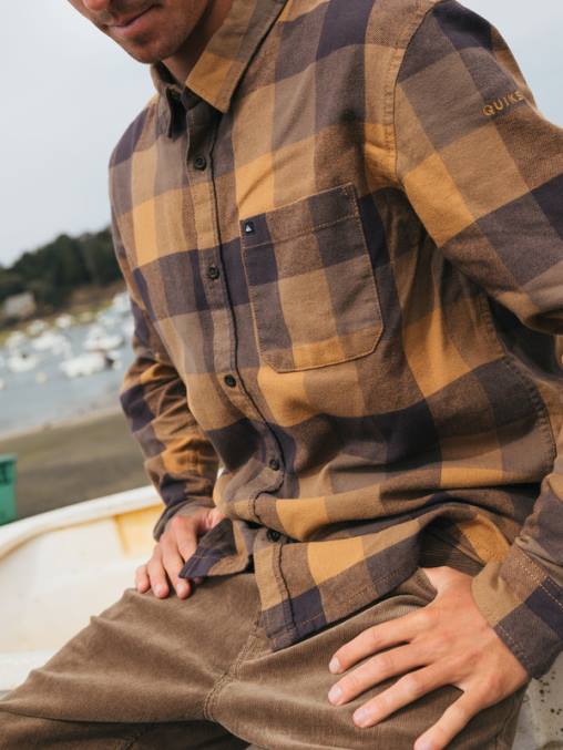 madre mosca del azúcar moreno camisa de franela de manga larga motherfly D6T4D1574 hombres Quiksilver