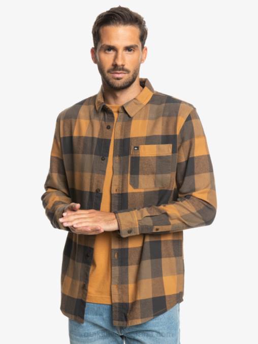 madre mosca del azúcar moreno camisa de franela de manga larga motherfly D6T4D1574 hombres Quiksilver