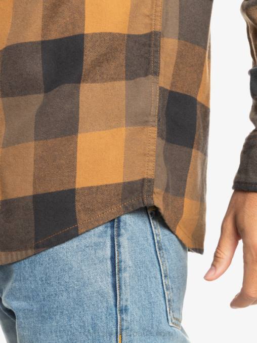 madre mosca del azúcar moreno camisa de franela de manga larga motherfly D6T4D1574 hombres Quiksilver