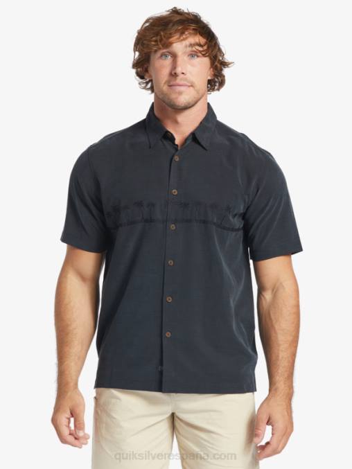 negro camisa antiarrugas premium waterman tahiti palms D6T4D868 hombres Quiksilver