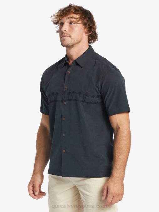 negro camisa antiarrugas premium waterman tahiti palms D6T4D868 hombres Quiksilver