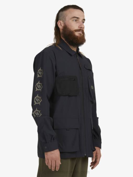 negro camisa de manga larga bajo el cielo D6T4D1717 hombres Quiksilver