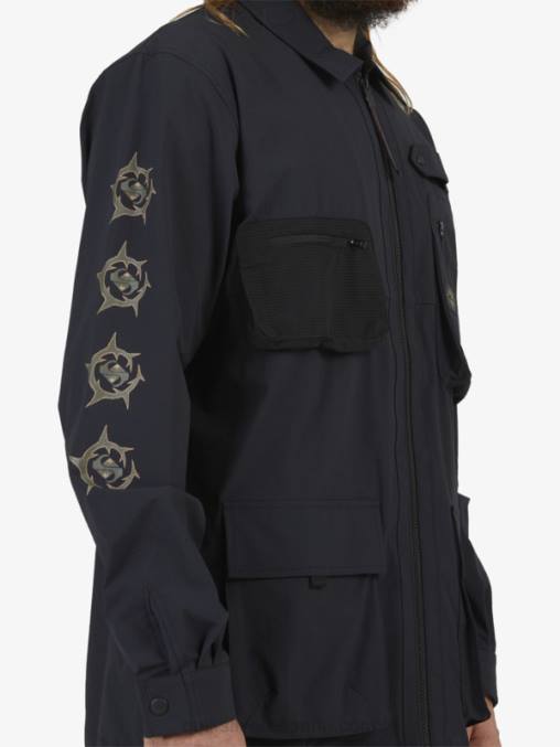 negro camisa de manga larga bajo el cielo D6T4D1717 hombres Quiksilver