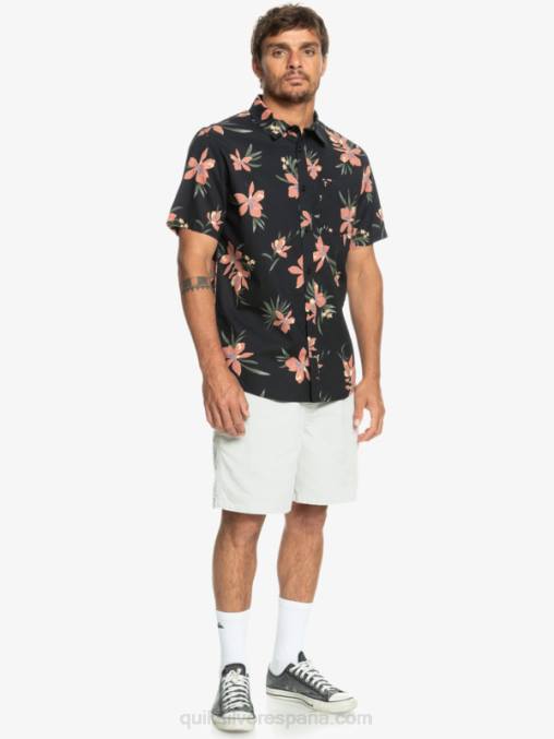 negro de vacaciones camisa de manga corta de vacaciones D6T4D1087 hombres Quiksilver