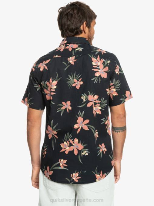 negro de vacaciones camisa de manga corta de vacaciones D6T4D1087 hombres Quiksilver
