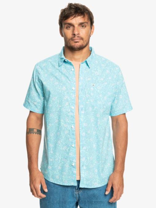 pelusa suave azul cielo camisa de manga corta con pelusa suave D6T4D1230 hombres Quiksilver
