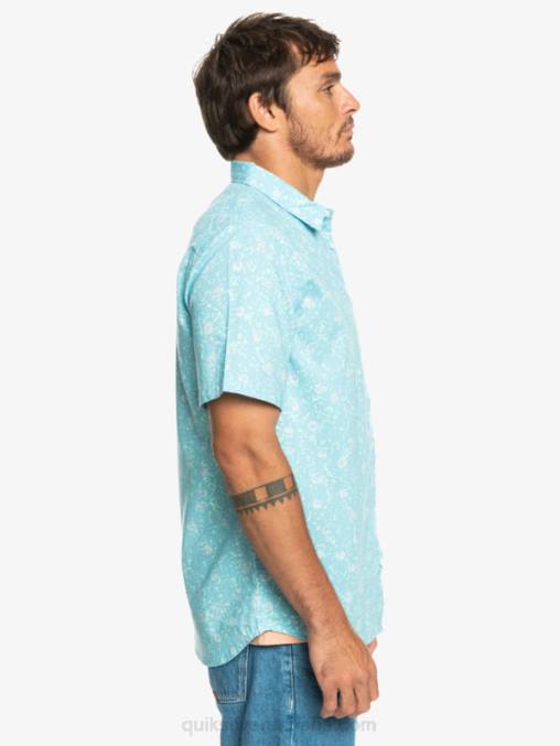 pelusa suave azul cielo camisa de manga corta con pelusa suave D6T4D1230 hombres Quiksilver
