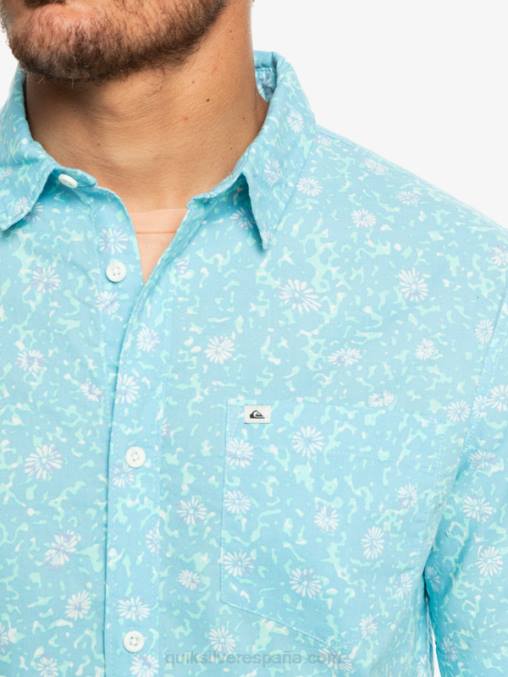 pelusa suave azul cielo camisa de manga corta con pelusa suave D6T4D1230 hombres Quiksilver