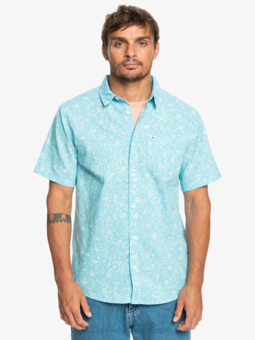 pelusa suave azul cielo camisa de manga corta con pelusa suave D6T4D1230 hombres Quiksilver