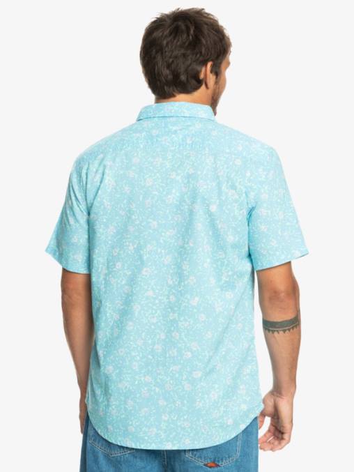 pelusa suave azul cielo camisa de manga corta con pelusa suave D6T4D1230 hombres Quiksilver