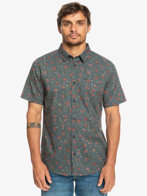pelusa suave de pizarra oscura camisa de manga corta con pelusa suave D6T4D1231 hombres Quiksilver