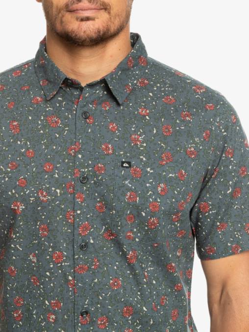 pelusa suave de pizarra oscura camisa de manga corta con pelusa suave D6T4D1231 hombres Quiksilver