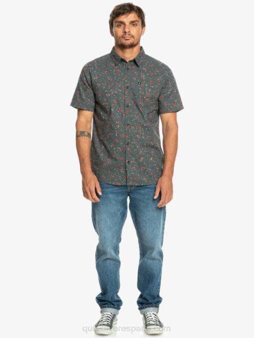 pelusa suave de pizarra oscura camisa de manga corta con pelusa suave D6T4D1231 hombres Quiksilver