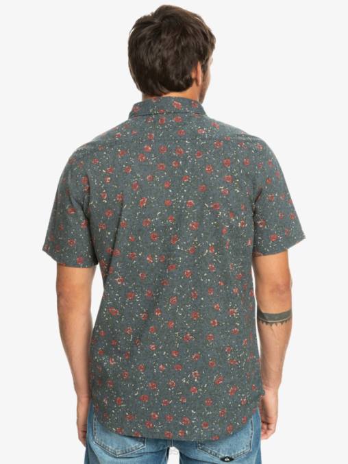 pelusa suave de pizarra oscura camisa de manga corta con pelusa suave D6T4D1231 hombres Quiksilver