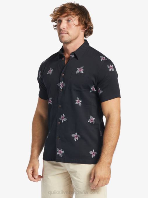 pequeños pedales negros camiseta manga corta pedales pequeños waterman D6T4D424 hombres Quiksilver