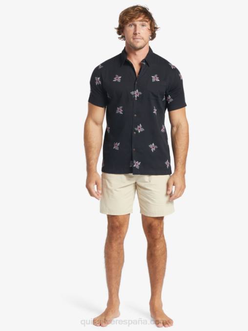 pequeños pedales negros camiseta manga corta pedales pequeños waterman D6T4D424 hombres Quiksilver