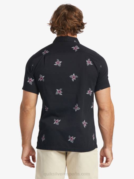 pequeños pedales negros camiseta manga corta pedales pequeños waterman D6T4D424 hombres Quiksilver