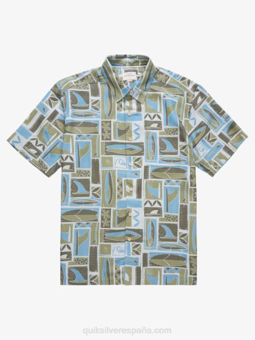 polvoriento kapua oliva camisa manga corta waterman kapua D6T4D1890 hombres Quiksilver