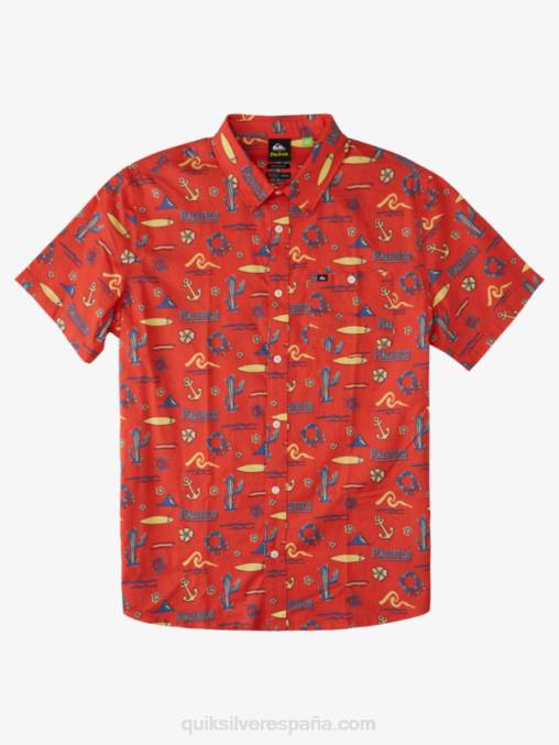 quiksilver pacifico rojo camisa manga corta D6T4D16 hombres Quiksilver x Pacifico