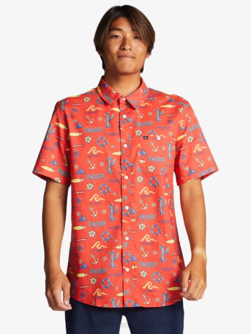 quiksilver pacifico rojo camisa manga corta D6T4D16 hombres Quiksilver x Pacifico