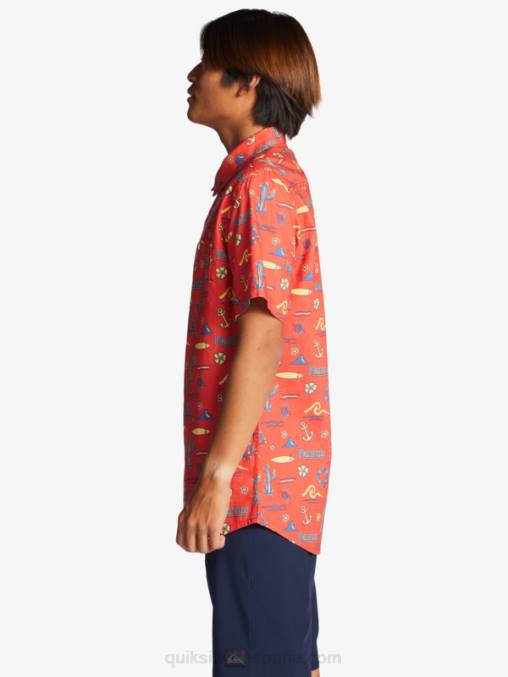 quiksilver pacifico rojo camisa manga corta D6T4D16 hombres Quiksilver x Pacifico