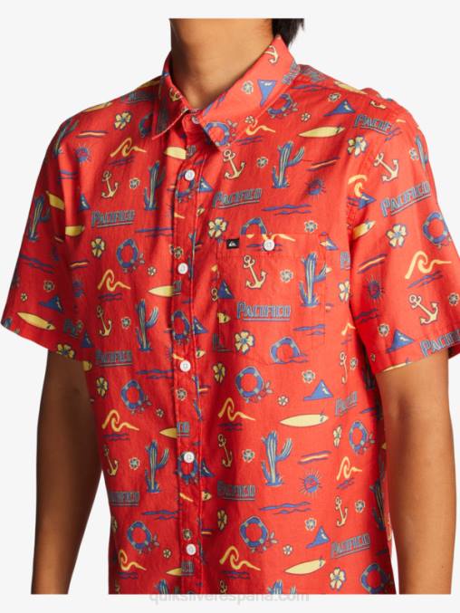 quiksilver pacifico rojo camisa manga corta D6T4D16 hombres Quiksilver x Pacifico
