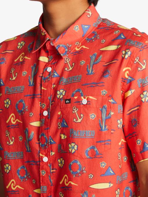 quiksilver pacifico rojo camisa manga corta D6T4D16 hombres Quiksilver x Pacifico