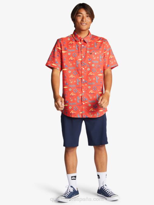 quiksilver pacifico rojo camisa manga corta D6T4D16 hombres Quiksilver x Pacifico