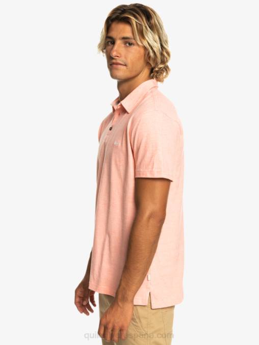 salmón fresco polo de manga corta crucero al atardecer D6T4D480 hombres Quiksilver