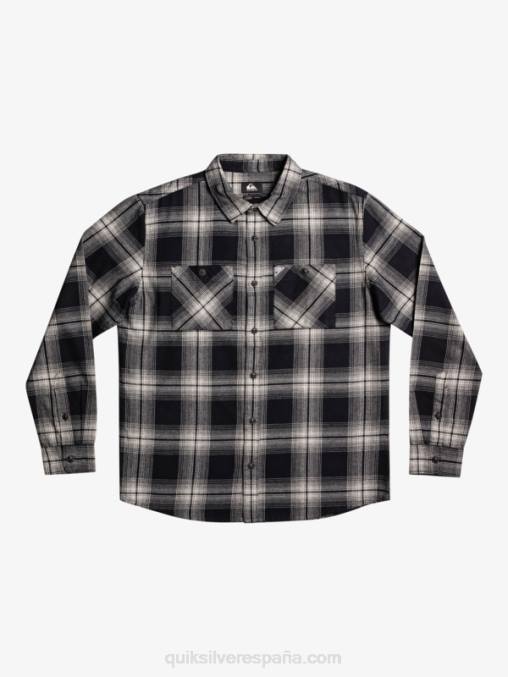 saturno negro camisa de manga larga a cuadros saturno D6T4D1692 hombres Quiksilver