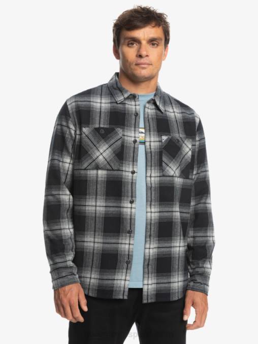 saturno negro camisa de manga larga a cuadros saturno D6T4D1692 hombres Quiksilver