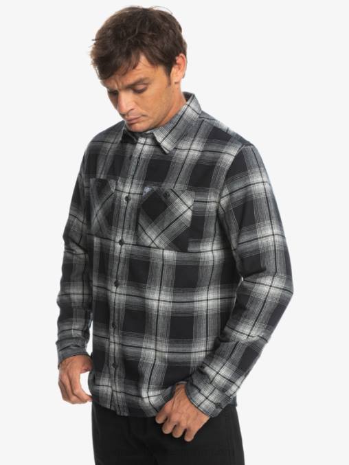 saturno negro camisa de manga larga a cuadros saturno D6T4D1692 hombres Quiksilver