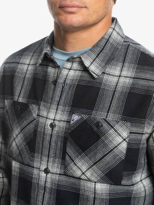 saturno negro camisa de manga larga a cuadros saturno D6T4D1692 hombres Quiksilver