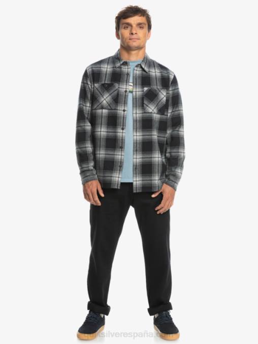 saturno negro camisa de manga larga a cuadros saturno D6T4D1692 hombres Quiksilver