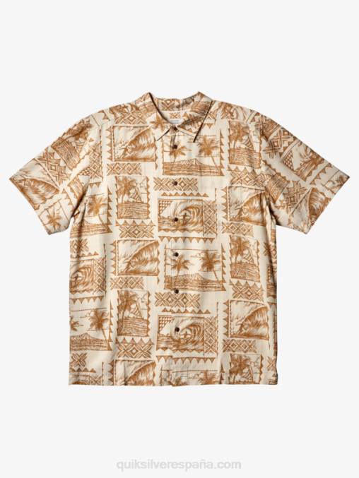 surfistas de arroz integral camiseta de manga corta waterman surf trippers D6T4D432 hombres Quiksilver