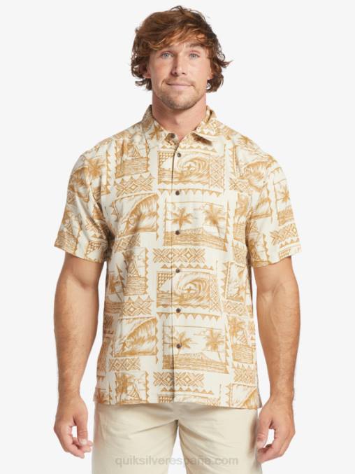 surfistas de arroz integral camiseta de manga corta waterman surf trippers D6T4D432 hombres Quiksilver
