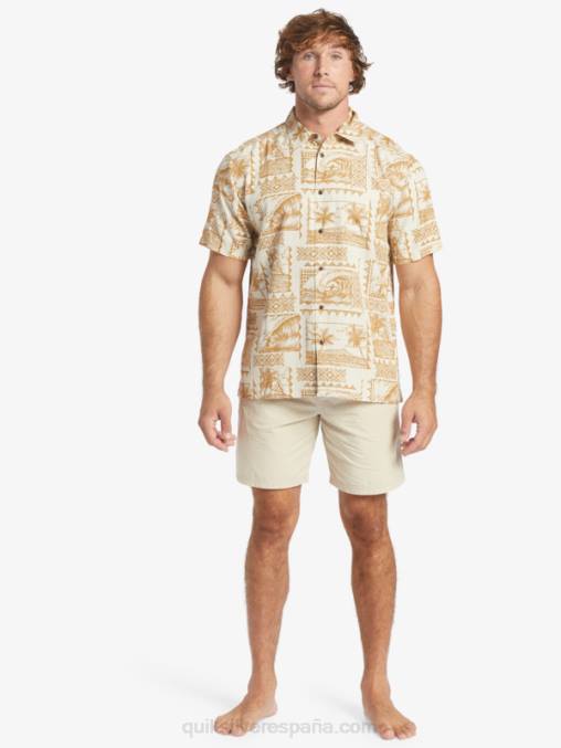 surfistas de arroz integral camiseta de manga corta waterman surf trippers D6T4D432 hombres Quiksilver