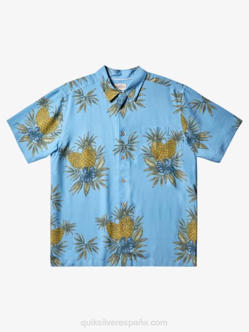 trabajo de campo azul anochecer camisa de manga corta de trabajo de campo waterman D6T4D448 hombres Quiksilver